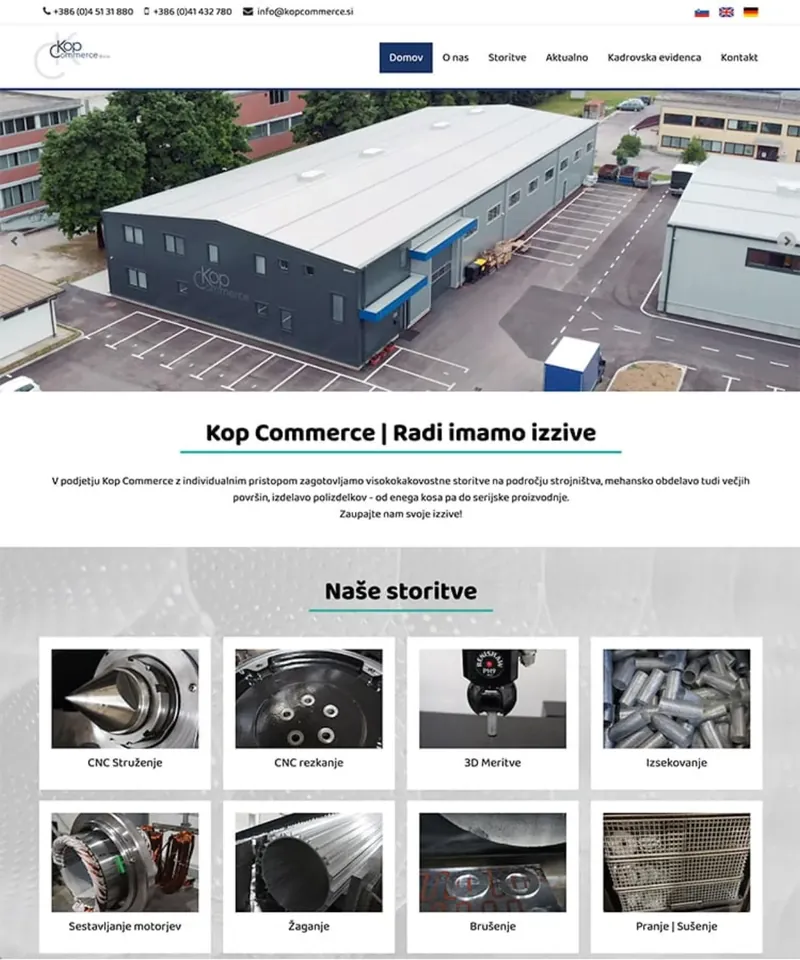 Spletna stran Kop Commerce